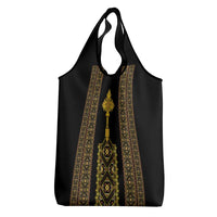 Habesha Motifs Ethiopia Grocery Bag Tilet Black Gold