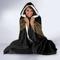 Habesha Motifs Ethiopia Hooded Blanket Tilet Black Gold