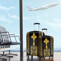 Habesha Motifs Ethiopia Luggage Cover Tilet Black Gold
