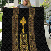 Habesha Motifs Ethiopia Quilt Tilet Black Gold