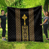 Habesha Motifs Ethiopia Quilt Tilet Black Gold