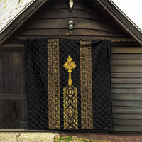 Habesha Motifs Ethiopia Quilt Tilet Black Gold