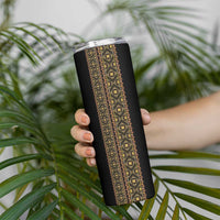 Habesha Motifs Ethiopia Skinny Tumbler Tilet Black Gold
