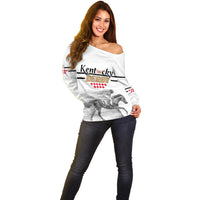 Kentucky Horse Racing Off Shoulder Sweater The Race For The Roses - Wonder Print Shop