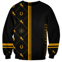Kentucky Horse Racing Sweatshirt Luxury Black And Gold - Wonder Print Shop