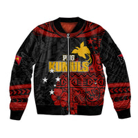 Personalised PNG Kumuls Rugby Bomber Jacket Motuan Mix Patterns LT7 - Wonder Print Shop