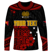 Personalised PNG Kumuls Rugby Long Sleeve Shirt Motuan Mix Patterns - Wonder Print Shop