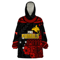 Personalised PNG Kumuls Rugby Wearable Blanket Hoodie Motuan Mix Patterns - Wonder Print Shop