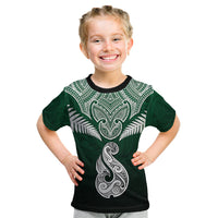 Peronsalised New Zealand Kid T Shirt Hei Matau Mix Silver Fern Basic - Wonder Print Shop