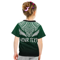 Peronsalised New Zealand Kid T Shirt Hei Matau Mix Silver Fern Basic - Wonder Print Shop
