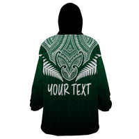Personalised New Zealand Wearable Blanket Hoodie Hei Matau Mix Silver Fern Basic - Wonder Print Shop