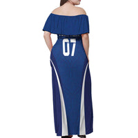 Italy Football 2024 Custom Off Shoulder Maxi Dress Gli Azzurri - Renaissance Inspired - Wonder Print Shop