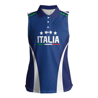 Italy Football 2024 Custom Women Sleeveless Polo Shirt Gli Azzurri - Renaissance Inspired - Wonder Print Shop