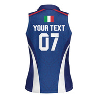 Italy Football 2024 Custom Women Sleeveless Polo Shirt Gli Azzurri - Renaissance Inspired - Wonder Print Shop