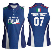 Italy Football 2024 Custom Women Sleeveless Polo Shirt Gli Azzurri - Renaissance Inspired - Wonder Print Shop