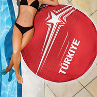 Turkiye Football 2024 Custom Beach Blanket Crescent-Stars Basic Style LT7 - Wonder Print Shop