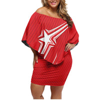 Turkiye Football 2024 Custom Family Matching Off Shoulder Short Dress and Hawaiian Shirt Crescent-Stars Basic Style LT7 - Wonder Print Shop