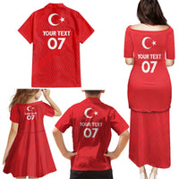 Turkiye Football 2024 Custom Family Matching Puletasi and Hawaiian Shirt Crescent-Stars Basic Style - Wonder Print Shop