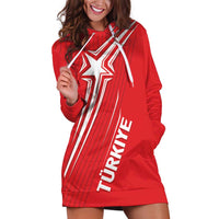 Turkiye Football 2024 Custom Hoodie Dress Crescent-Stars Basic Style - Wonder Print Shop