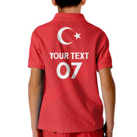 Turkiye Football 2024 Custom Kid Polo Shirt Crescent-Stars Basic Style - Wonder Print Shop