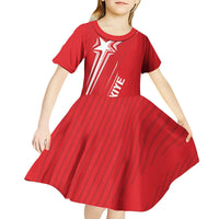 Turkiye Football 2024 Custom Kid Short Sleeve Dress Crescent-Stars Basic Style - Wonder Print Shop