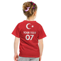 Turkiye Football 2024 Custom Kid T Shirt Crescent-Stars Basic Style - Wonder Print Shop