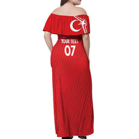 Turkiye Football 2024 Custom Off Shoulder Maxi Dress Crescent-Stars Basic Style - Wonder Print Shop