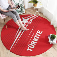 Turkiye Football 2024 Custom Round Carpet Crescent-Stars Basic Style