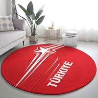 Turkiye Football 2024 Custom Round Carpet Crescent-Stars Basic Style