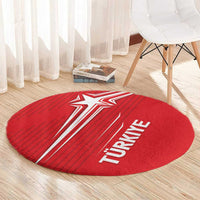 Turkiye Football 2024 Custom Round Carpet Crescent-Stars Basic Style