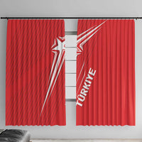 Turkiye Football 2024 Custom Window Curtain Crescent-Stars Basic Style - Wonder Print Shop