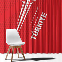 Turkiye Football 2024 Custom Window Curtain Crescent-Stars Basic Style - Wonder Print Shop