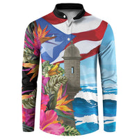 Puerto Rico El Morro Button Sweatshirt Boriken Seascape - Wonder Print Shop