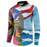 Puerto Rico El Morro Button Sweatshirt Boriken Seascape - Wonder Print Shop