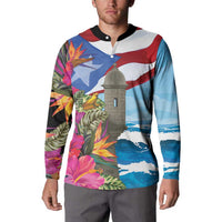 Puerto Rico El Morro Button Sweatshirt Boriken Seascape - Wonder Print Shop
