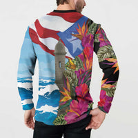 Puerto Rico El Morro Button Sweatshirt Boriken Seascape - Wonder Print Shop