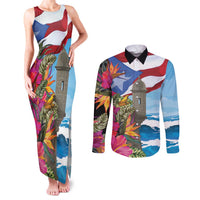 Puerto Rico El Morro Couples Matching Tank Maxi Dress and Long Sleeve Button Shirt Boriken Seascape - Wonder Print Shop