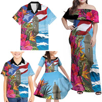 Puerto Rico El Morro Family Matching Off Shoulder Maxi Dress and Hawaiian Shirt Boriken Seascape - Wonder Print Shop
