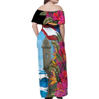 Puerto Rico El Morro Family Matching Off Shoulder Maxi Dress and Hawaiian Shirt Boriken Seascape - Wonder Print Shop