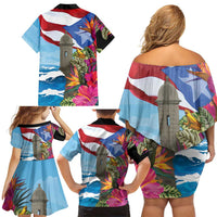 Puerto Rico El Morro Family Matching Off Shoulder Short Dress and Hawaiian Shirt Boriken Seascape - Wonder Print Shop
