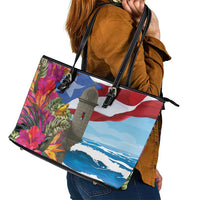 Puerto Rico El Morro Leather Tote Bag Boriken Seascape - Wonder Print Shop