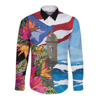 Puerto Rico El Morro Long Sleeve Button Shirt Boriken Seascape - Wonder Print Shop