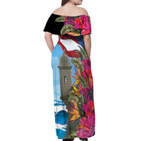 Puerto Rico El Morro Off Shoulder Maxi Dress Boriken Seascape - Wonder Print Shop