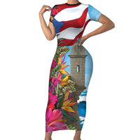 Puerto Rico El Morro Short Sleeve Bodycon Dress Boriken Seascape - Wonder Print Shop