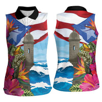 Puerto Rico El Morro Women Sleeveless Polo Shirt Boriken Seascape - Wonder Print Shop