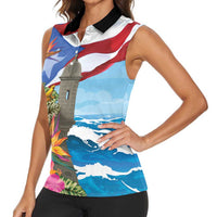 Puerto Rico El Morro Women Sleeveless Polo Shirt Boriken Seascape - Wonder Print Shop