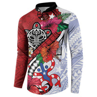 Puerto Rico Boricua Button Sweatshirt Taino - Polynesia Tribal Mix - Wonder Print Shop