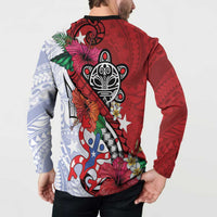 Puerto Rico Boricua Button Sweatshirt Taino - Polynesia Tribal Mix - Wonder Print Shop