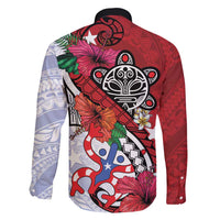 Puerto Rico Boricua Family Matching Long Sleeve Bodycon Dress and Hawaiian Shirt Taino - Polynesia Tribal Mix - Wonder Print Shop