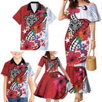 Puerto Rico Boricua Family Matching Mermaid Dress and Hawaiian Shirt Taino - Polynesia Tribal Mix - Wonder Print Shop
